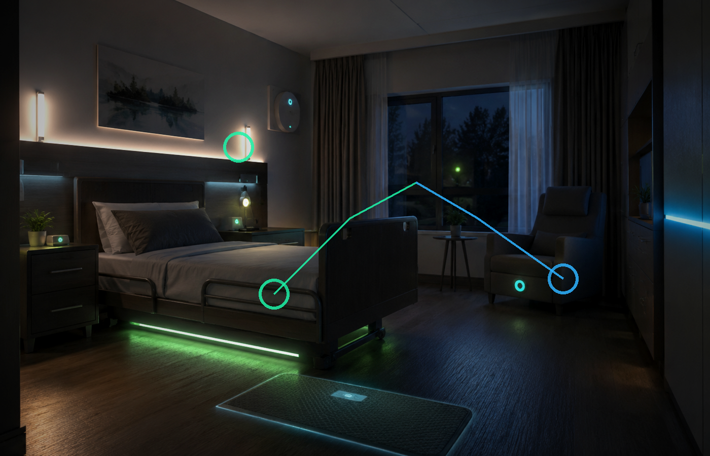 Anti-fall sensors for beds and chairs